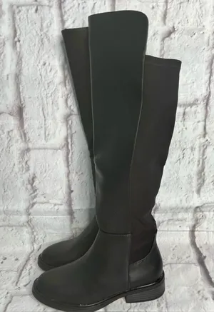 A new day Hope black faux leather Knee-High Women's Boots new size 7.5 thumbnail 1