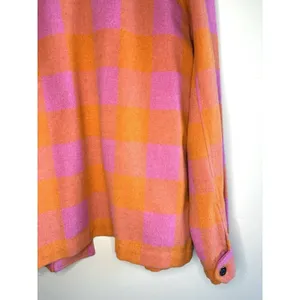 Velvet‎ Heart Sheryl Button Down Plaid Shacket Jacket Size M Pink Orange Flannel thumbnail 13