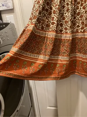 Faherty Rust Floral Tiered Maxi Skirt thumbnail 2