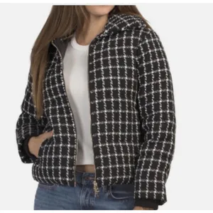 New! Jason Wu Luxe Black White Tweed Puffer Coat Old Money Jacket $395 MSRP thumbnail 2