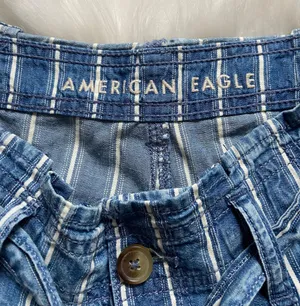 american eagle striped denim shorts thumbnail 6