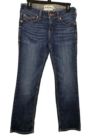 Ariat R.E.A.L Octavia Straight Jeans Women's Size 29S Short Blue Denim Western thumbnail 1