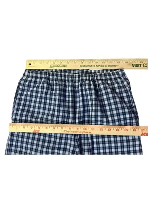 Handmade Navy Plaid Pants Women's XS/Petite Small? Elastic Waist Hand Pockets Us thumbnail 7