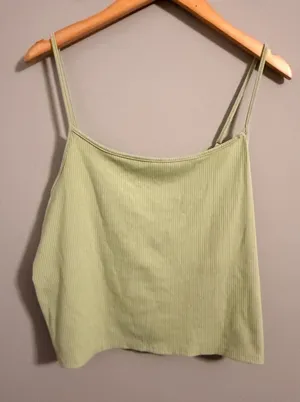 American Eagle Cami Top Womens XXL Sage Green Ribbed Spaghetti Strap Scoop Neck thumbnail 1