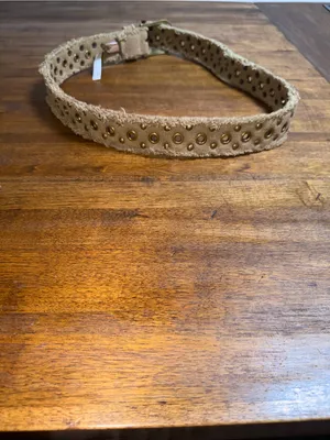 Free People Roads Untraveled Canvas Frayed Embellished‎ Studded Grommet Belt thumbnail 2