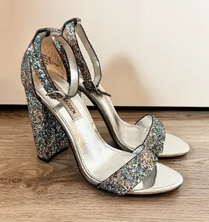 Steve Madden Carrson Multi Glitter Ankle Strap Heels Size 7.5 thumbnail 1