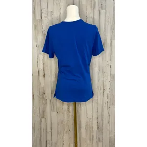 Jaanuu Women's Small V-Neck Blue Scrub Top Short Sleeve Workwear‎ thumbnail 2
