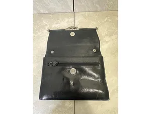 Vintage Brighton black croc-embossed leather snap button organizer/wallet/clutch thumbnail 9