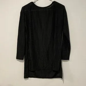 ZARA W&B Black Grid Sheer Long Sleeve Top | Size M thumbnail 2