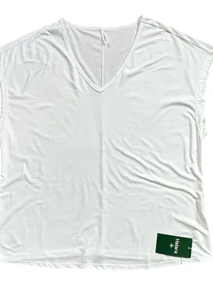 Halara V-Neck Dolman Sleeve Relaxed Lightweight T-Shirt White Size Large thumbnail 6