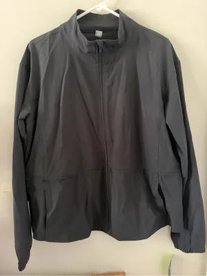 🖤VIVELY Black Running Jacket Full Zip Drawstring Waist Peplum🖤 ~medium 🆕 thumbnail 9