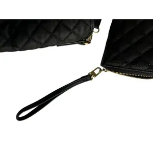 Steve Madden Black Quilted Tote & Wallet Set- note wear thumbnail 3