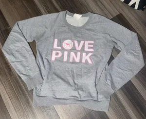 Victoria's Secret PINK Light Gray Sweatshirt thumbnail 1