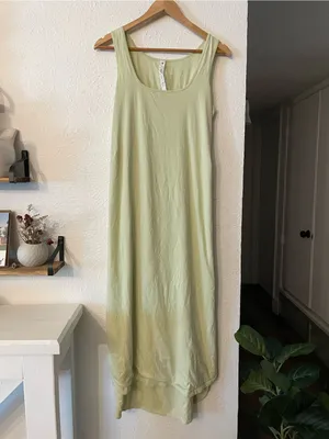lululemon athletica Pima Cotton Open-Back Midi Dress Green Size 10 thumbnail 5
