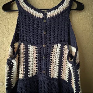 Cleobella Navy and Cream Midi Dress thumbnail 5