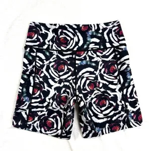 CVG Constantly Varied Gear M Floral Rose Biker Shorts 7" Pockets Gym Workout thumbnail 4