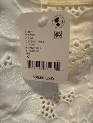 Intimately FP Clean Ivory Lace Crop Top Size S White thumbnail 2