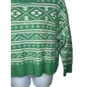American Eagle Snowdrift Fair Isle Sweater | Green & White | Large thumbnail 8