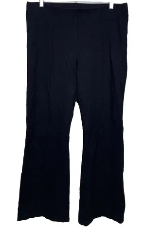 Primark Flared Leggings Womens 12 Black Front‎ Seam Detail Stretch Bell Bottom thumbnail 1