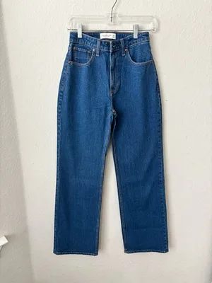Abercrombie & Fitch Dark Blue High-Rise Jeans - Curve Love size 25 thumbnail 5