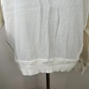 Free People Santa Clara Waffle Knit Thermal‎ Long Sleeve Top in Alabaster White thumbnail 6