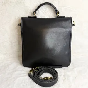 Vintage Coach 5130 Station Black Leather Crossbody Bag Purse thumbnail 2