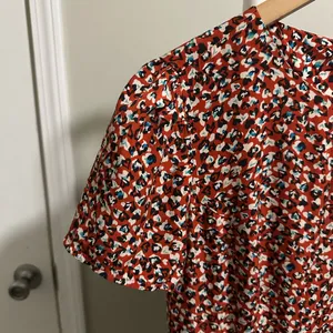 Red White Blue Heart Cheetah Print Mini Short Sleeve Dress size XS thumbnail 2