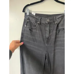 American Eagle 90s Boyfriend Jeans Womens 8 Black Highest Rise Distressed Grunge thumbnail 3