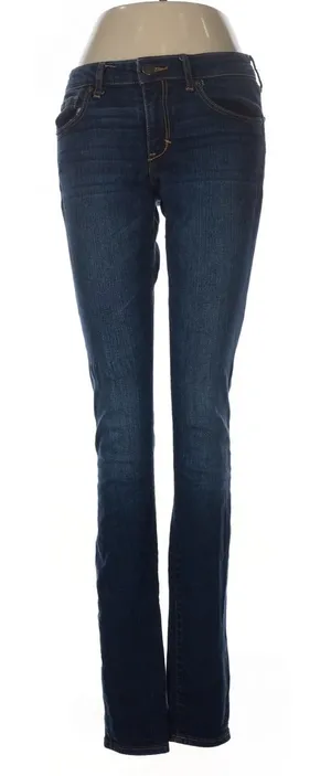 Abercrombie & Fitch Jeans Womens 6L W28 L33 Dark Wash Slim Straight Stretch thumbnail 1