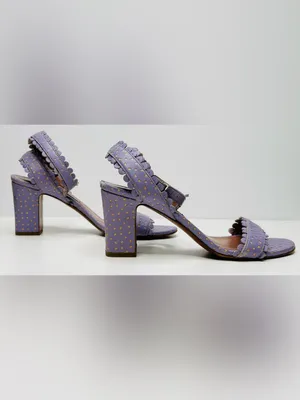 Tabitha Simmons Leticia Lavender Purple Perforated Leather Sandals Heels Shoes thumbnail 3