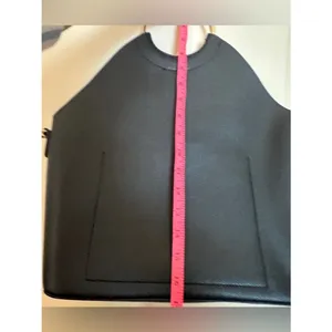 Black circle purse bag faux leather missing shoulder strap thumbnail 2