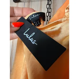 NWT Lulus Naima Light Orange Satin One-Shoulder Midi Dress Holiday Party Size XL thumbnail 7