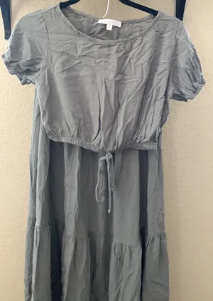 Ces Femme Boutique Olive Crop top maxi set thumbnail 2