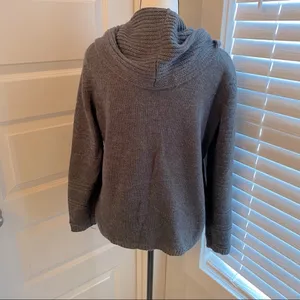 Worthington|| Grey cowl neck textured sweater thumbnail 2