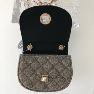 LONG CHAIN CROSSBODY GOLD GLITTER SHOULDER BAG Purse Evening Occasion Bag thumbnail 6