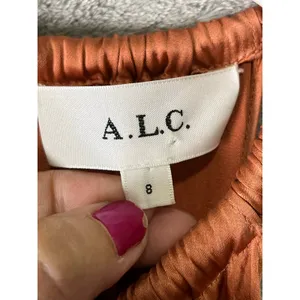 A.L.C. Renzo II Burnt Terracotta Pleated Halter Midi Dress Sleeveless Size 8 thumbnail 6