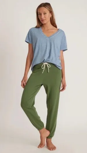 Vintage Terry Cotton Pull On Drawstring Sweatpant Joggers Green thumbnail 1