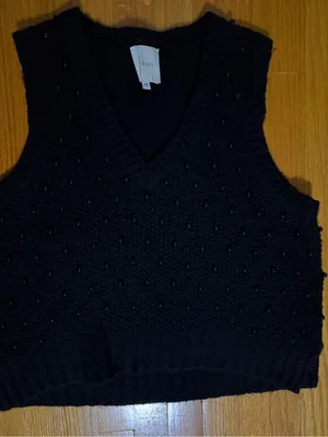 Mason Beaded Wool Blend Sweater Vest size m Black Size M thumbnail 2