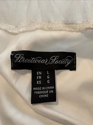 Streetwear Society Large White Layered Tulle Ruffle Dress Bling Waistline thumbnail 3