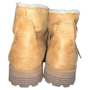 Cliffs Tan Lace-Up Ankle Boots with Shearling Lining thumbnail 4