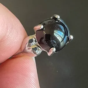 Black agate S925 silver ring size 7.75 thumbnail 5