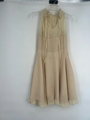 Ciel Beige Ruffled Hem Women's Skirt Size XS thumbnail 6