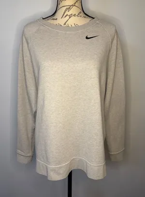 Nike sweatshirt high low hem side slits with zipper wrist pocket heather gray M thumbnail 1