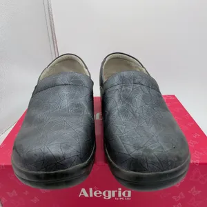 Alegria Keli Sketchy Leather Slip On Professional Shoes Grey Black Women 41 10.5 thumbnail 3