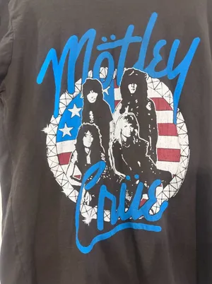 Chaser Black Motley Crue Graphic Tee with Blue and White Accents thumbnail 1