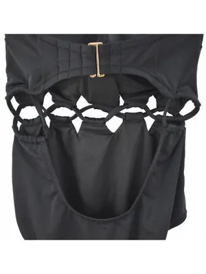 Shade & Shore Black Halter Cut-Out One Piece Wire Swimsuit Size 34DD thumbnail 8