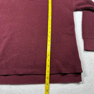 Madewell Women’s Waffle Knit Crewneck Sweater Size M Burgundy Pullover thumbnail 7