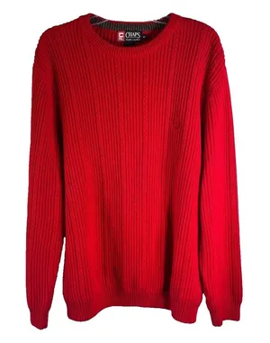 Chaps Ralph Lauren Sweater Red Women's Size M‎ Oversized Preppy thumbnail 1