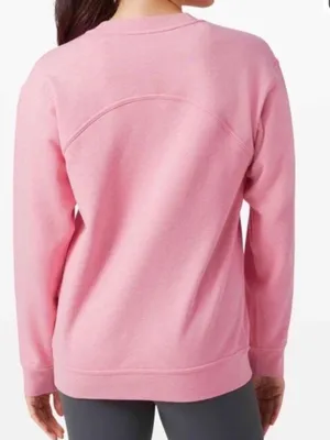 Lululemon All Yours Crew Terry In Heathered Azalea Pink Size 8 thumbnail 2