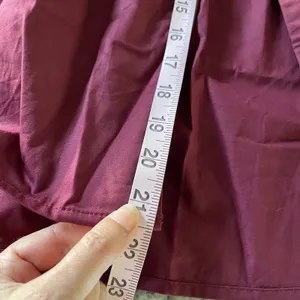 Lulus Midi Dress Wmns XS Burgundy Cottagecore Puff Sleeve Tiered Back Cutout Tie thumbnail 12